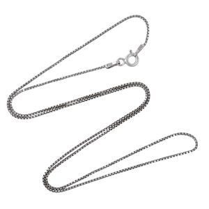 Estate Italy Sterling Silver 925 0.9mm Box Link Chain Necklace 18"